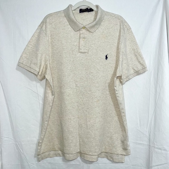 Polo Ralph Lauren Other - Polo Ralph Lauren Mens Heather Cream Soft Cotton Polo, XL